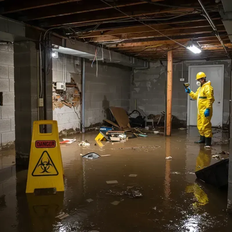 Flooded Basement Electrical Hazard in Eldorado, IL Property