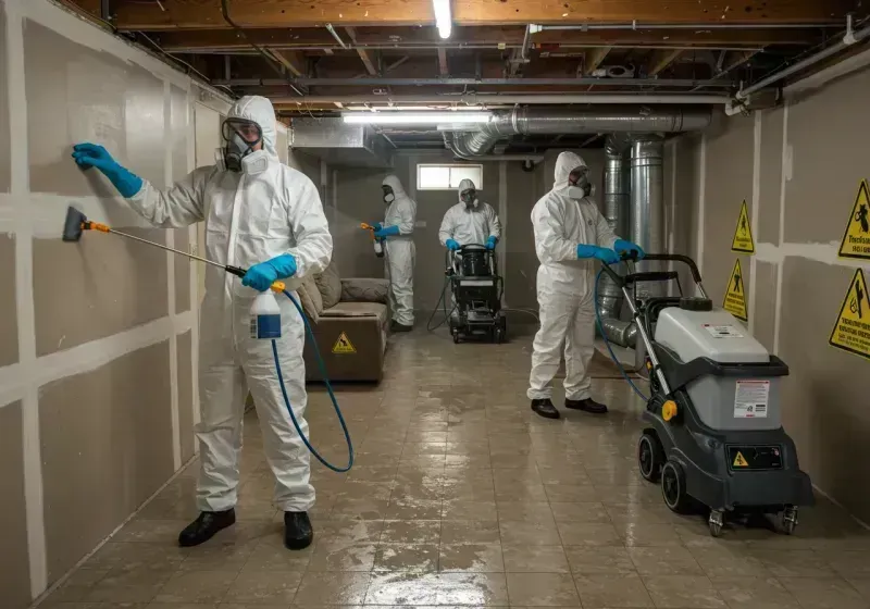 Basement Moisture Removal and Structural Drying process in Eldorado, IL